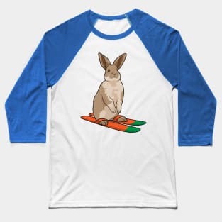 Rabbit as Skier with Ski Baseball T-Shirt